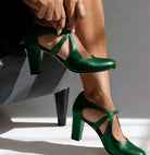 Women's Strap Heels with Stable Block Heel and Supportive Design 1