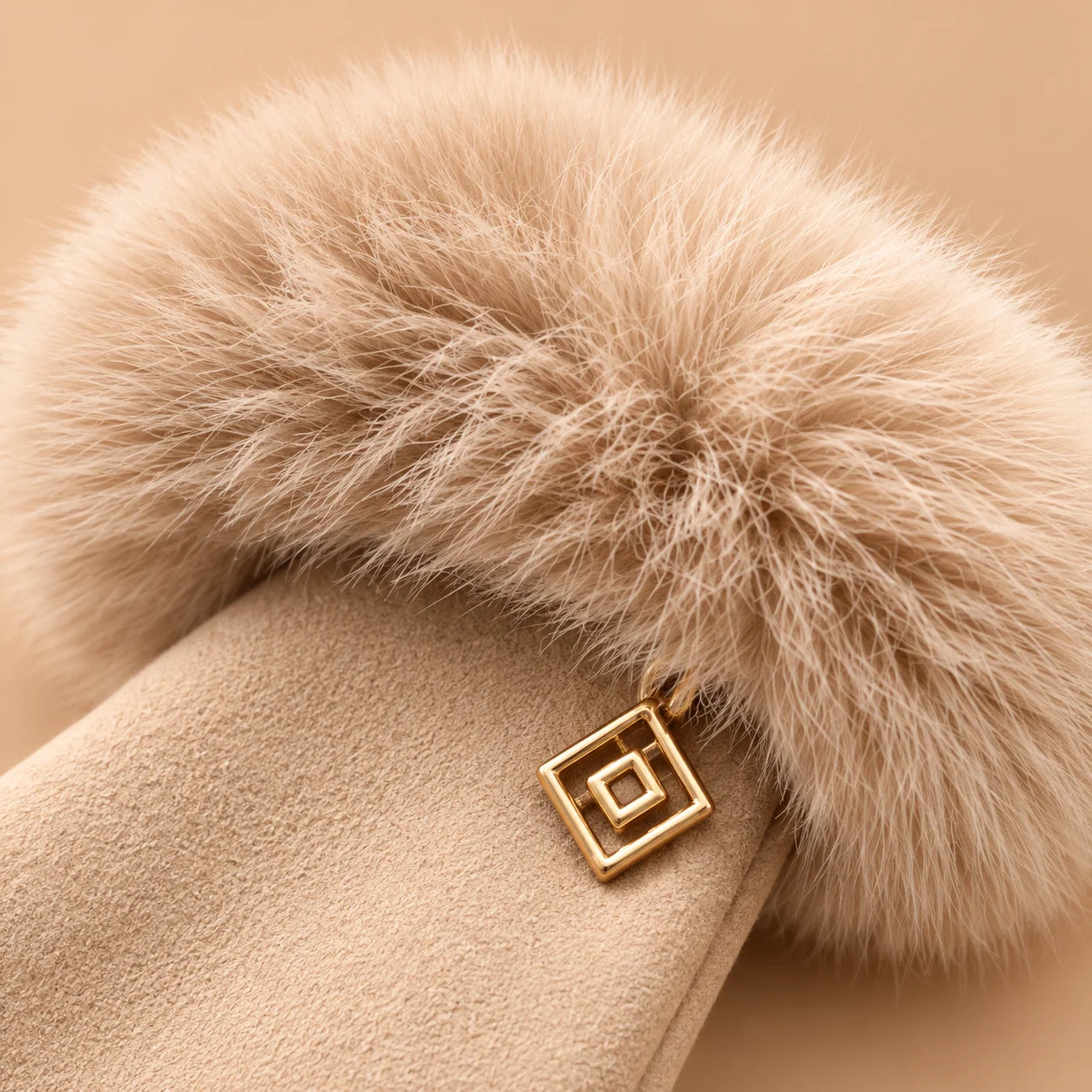 Women's Suede-Look Faux-Fur Cuff Winter Gloves 6