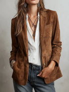 Women's Tailored Vintage-Inspired Faux Suede Jacket 0