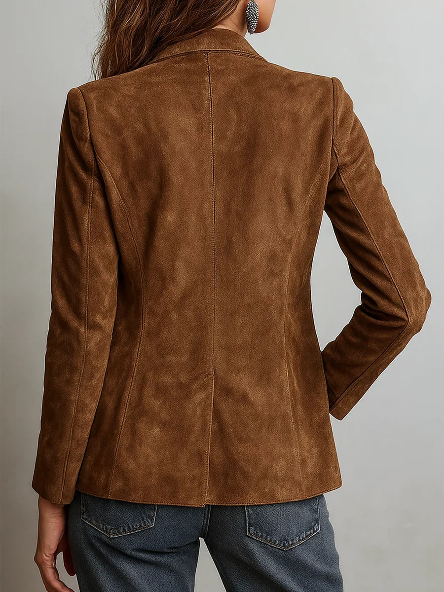 Women's Tailored Vintage-Inspired Faux Suede Jacket 1