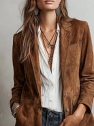 Women's Tailored Vintage-Inspired Faux Suede Jacket 2