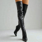 Women's Thigh-High Block Heel Boots with Fitted Shaft 0